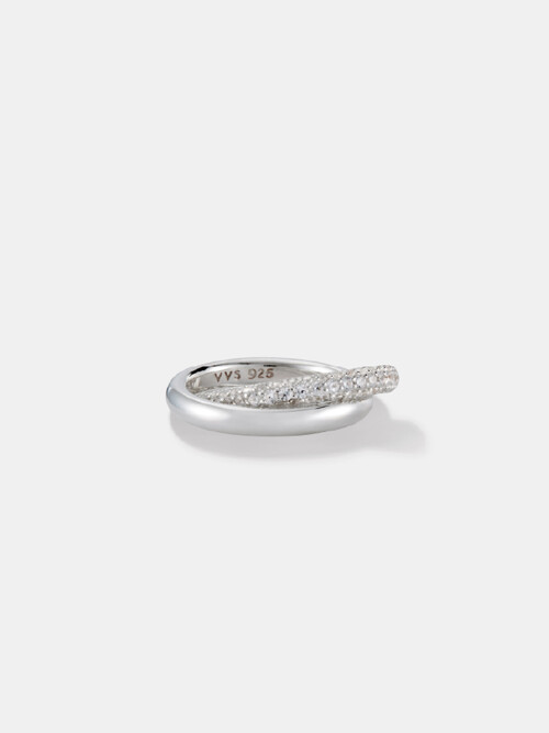 PAVE CUBIC CROSS RING