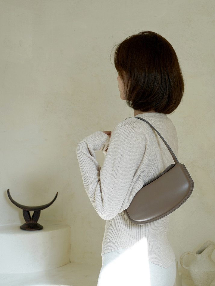 Moon jar hobo bag - Warm gray