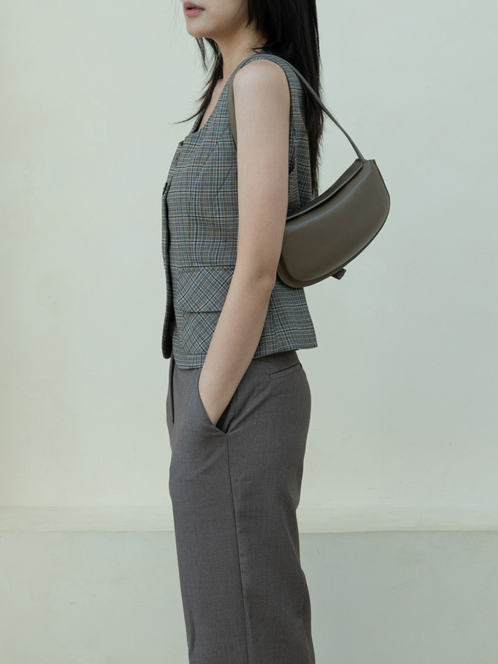 Moon jar hobo bag - Warm gray