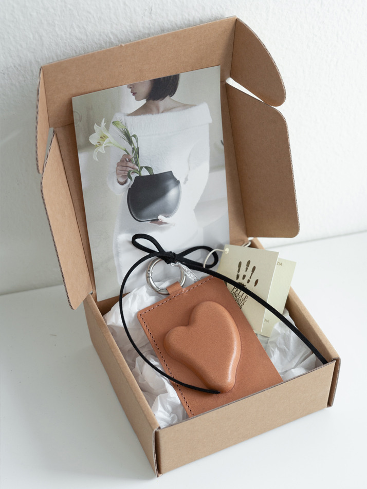 Heart keyring card wallet - Baby pink