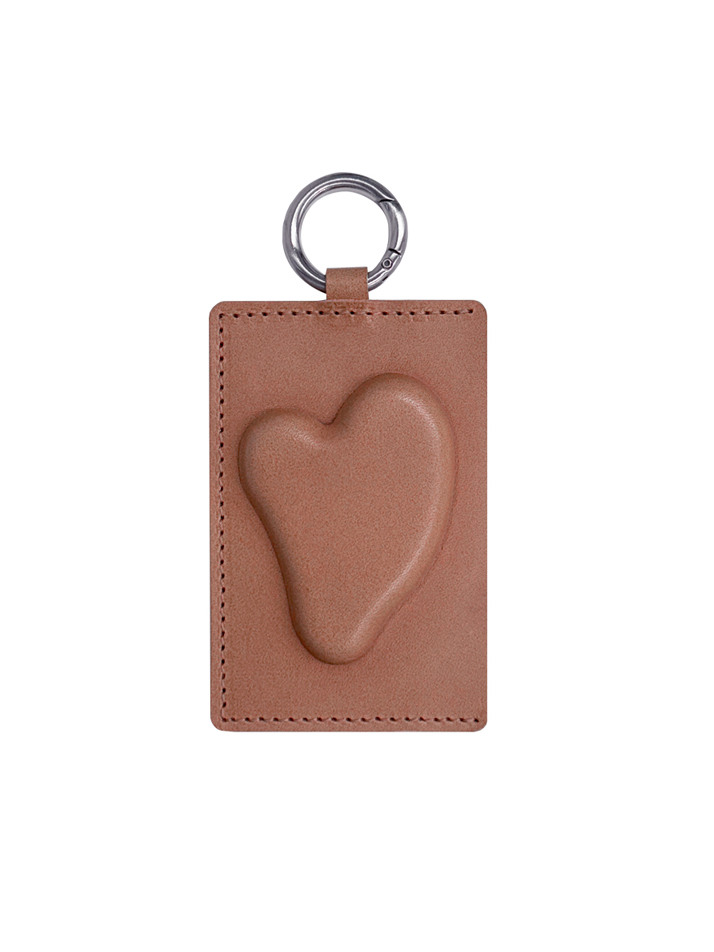 Heart keyring card wallet - Baby pink