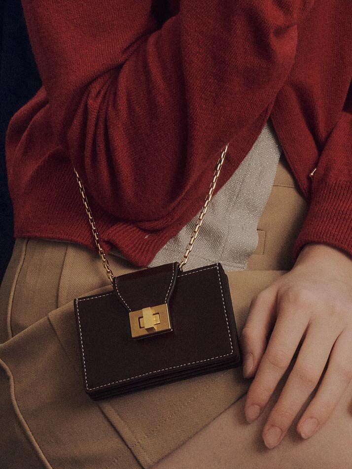 Echell Taylor Wallet [Red Brown_gold]