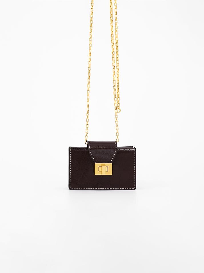 Echell Taylor Wallet [Red Brown_gold]