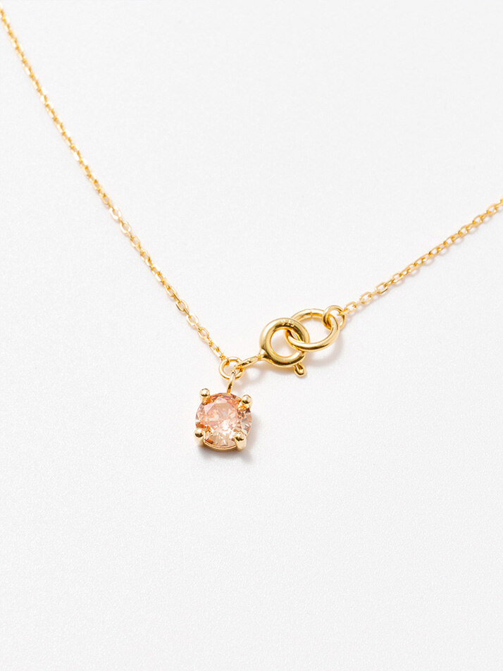 Two Link Peach Stone Necklace