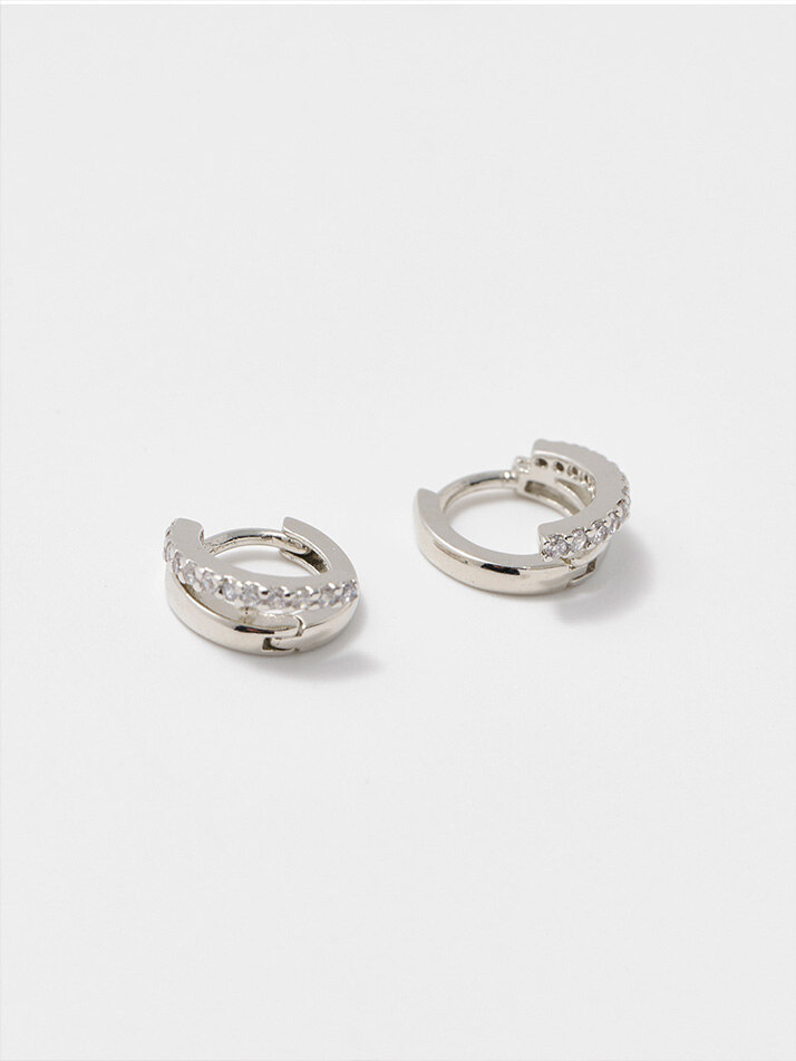 Carat Line Earrings [sv925]