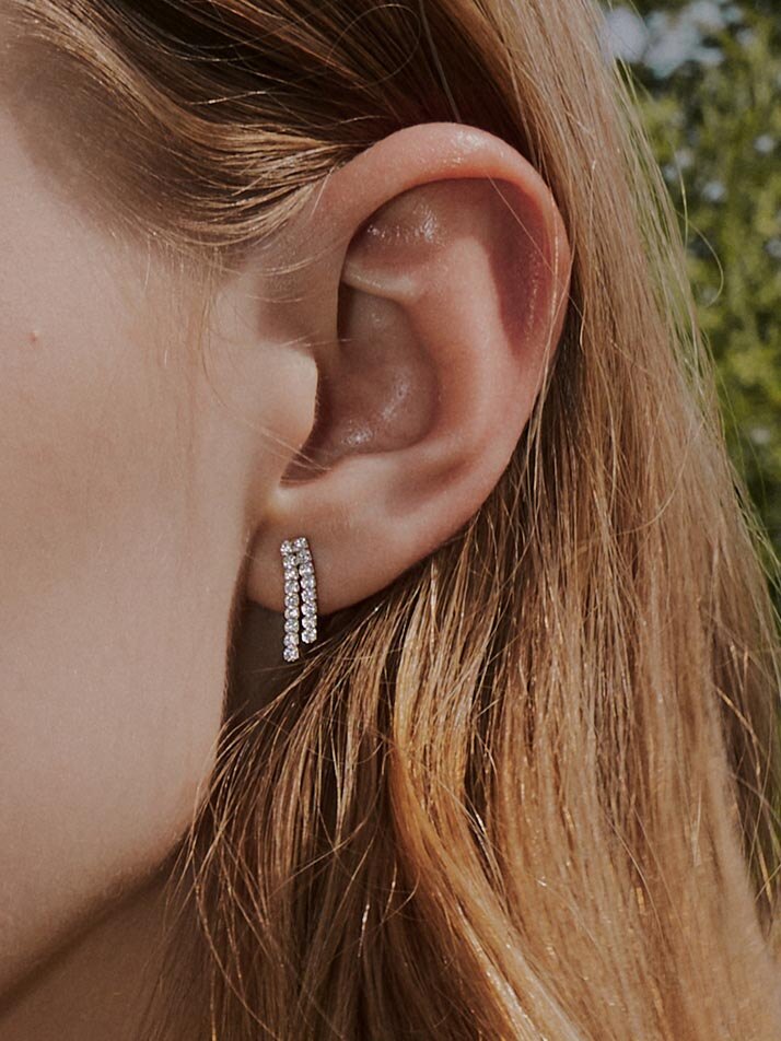 Mini Tennis Earrings [sv925]
