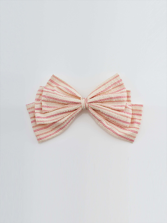 Cotton String Patterned Vintage Big Hairpin [Red]