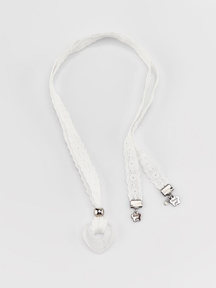 Heart Milky Quartz Lace Choker