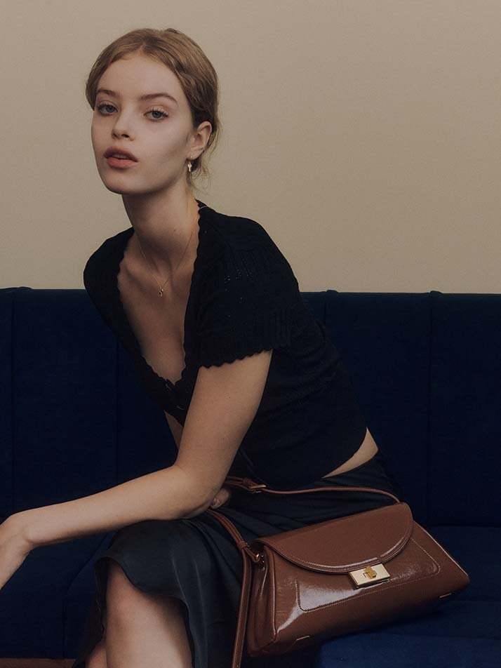 Echell Taylor bag [Tan Brown_gold]