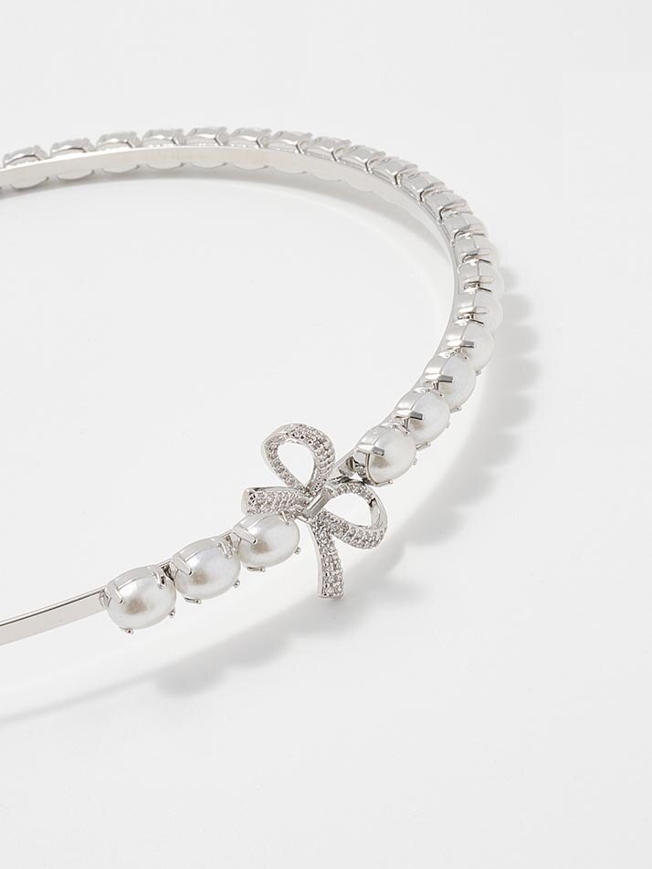 Princess Ribbon Hairband [Cubic,Pearl]