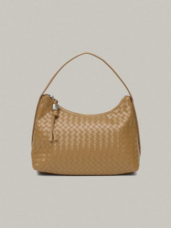 Jane Weaving Tote Bag [CAMEL SILVER]