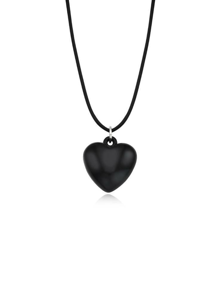 Black Luv heart strap necklace