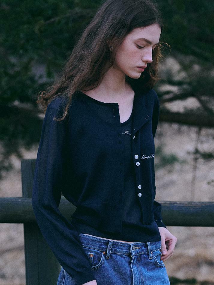 Summer knit jacket + sleeve [NAVY]