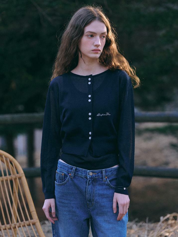 Summer knit jacket + sleeve [NAVY]