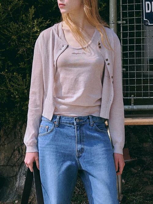 Summer knit jacket + sleeve [IVORY]