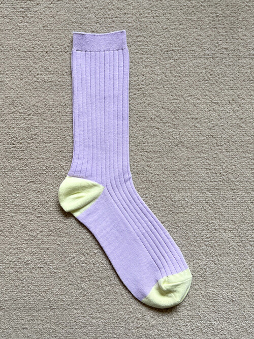 Bonjour rib socks_lilac