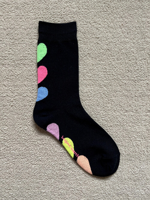 Heart socks_black