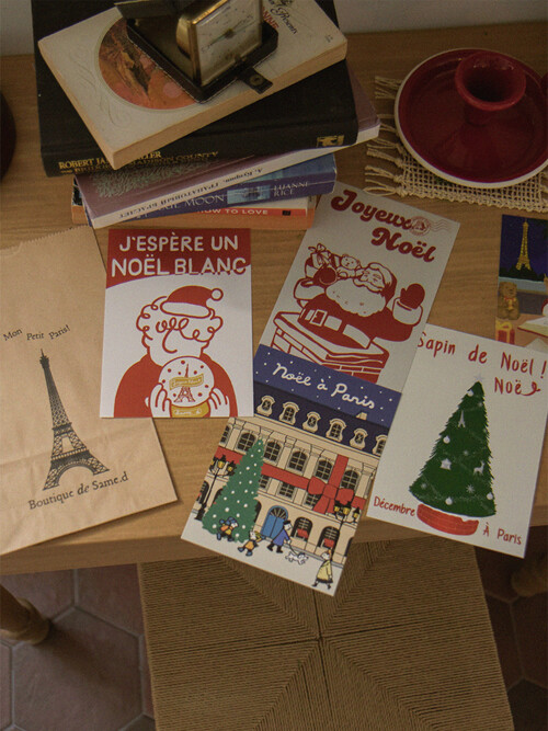 (에펠탑 봉투 증정) 프렌치 크리스마스 엽서_5types