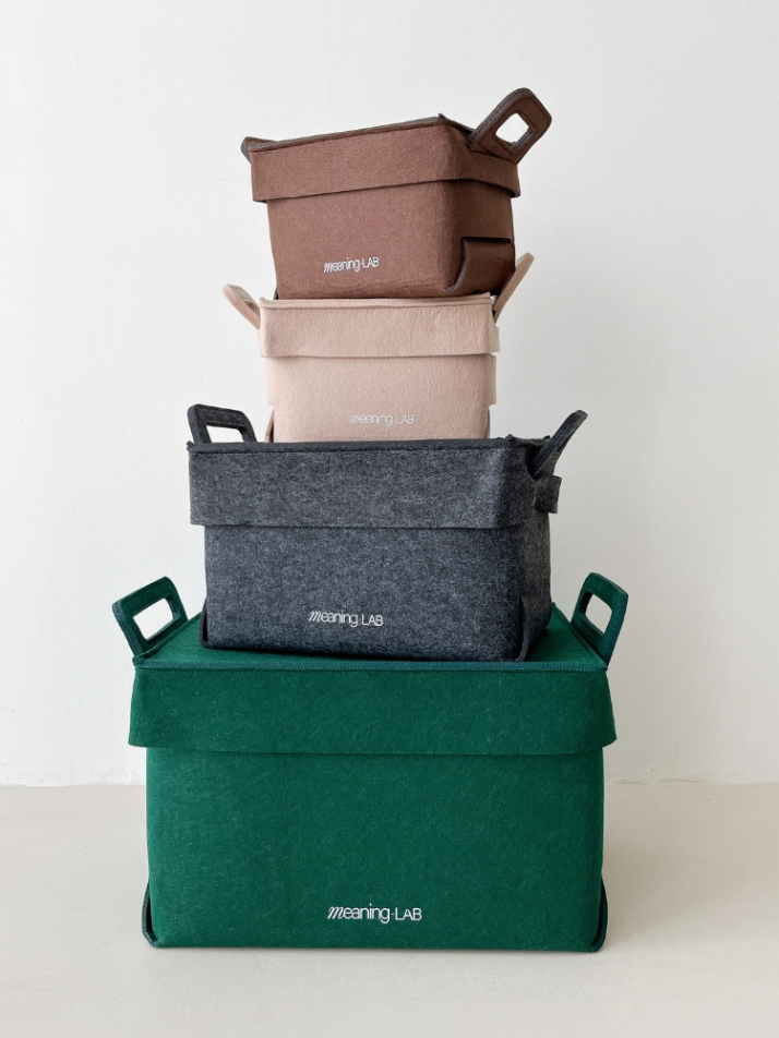 미닝랩 그린펠트 수납박스 3종 세트 초코브라운 (S, M , L) 