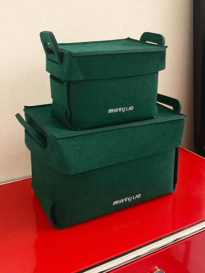 미닝랩 그린펠트 수납박스 3종 세트 초코브라운 (S, M , L) 