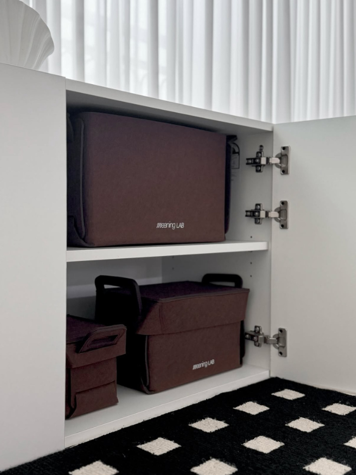 미닝랩 그린펠트 수납박스 3종 세트 초코브라운 (S, M , L) 