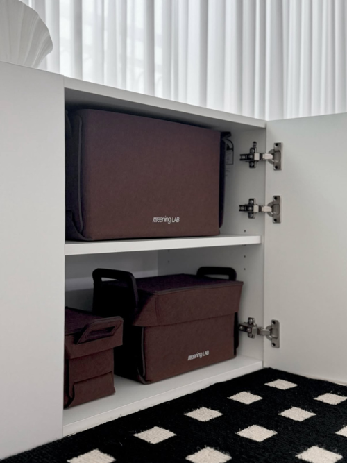 미닝랩 그린펠트 수납박스 3종 세트 초코브라운 (S, M , L) 