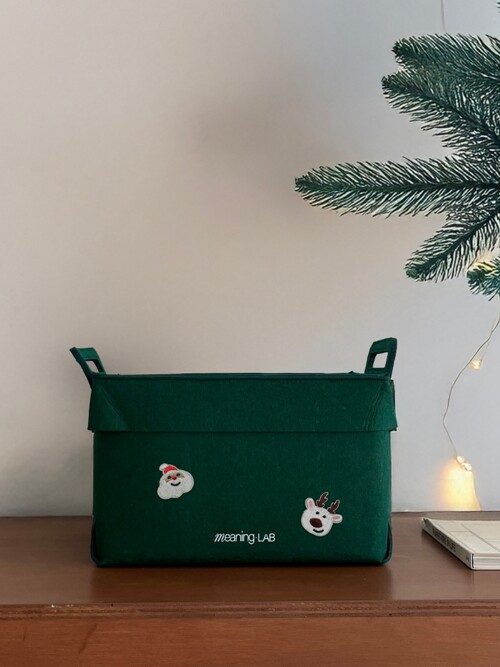 미닝랩 그린펠트 수납박스 + 와펜 5종 크리스마스 에디션 M