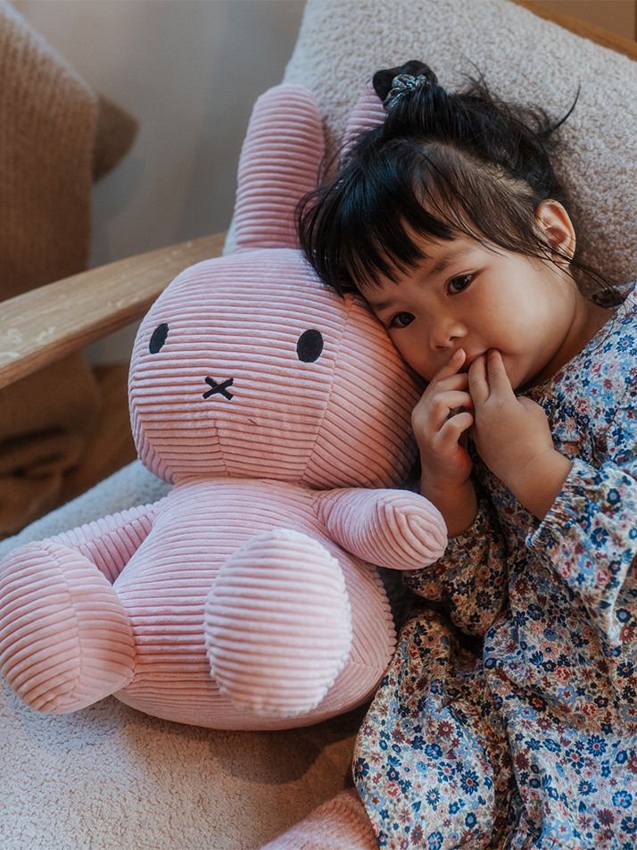 Miffy Sitting Corduroy Pink - 50cm