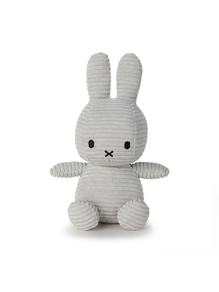 Miffy Sitting Corduroy Soft Grey - 23cm