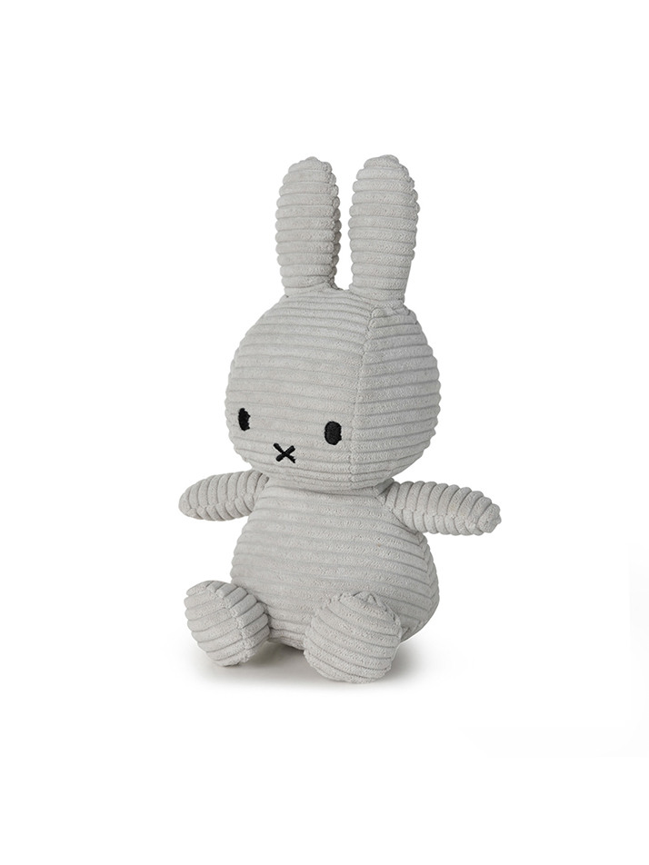 Miffy Sitting Corduroy Soft Grey - 23cm