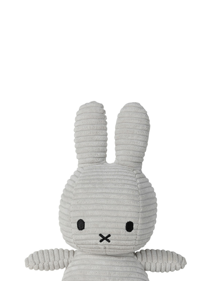 Miffy Sitting Corduroy Soft Grey - 23cm