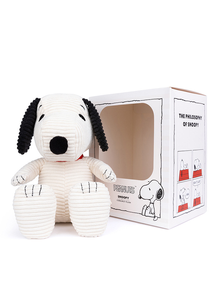 [PEANUTS] Snoopy Sitting Corduroy Cream in Giftbox - 27cm