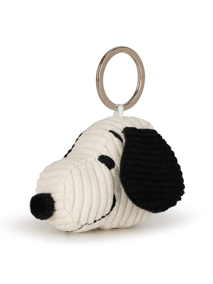 [PEANUTS] Snoopy Head Corduroy Cream keychain - 4.5cm