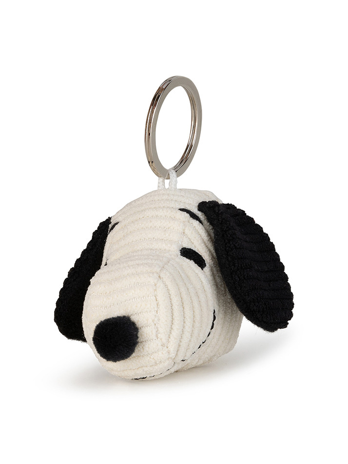 [PEANUTS] Snoopy Head Corduroy Cream keychain - 4.5cm