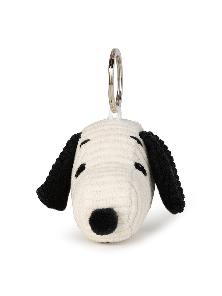 [PEANUTS] Snoopy Head Corduroy Cream keychain - 4.5cm