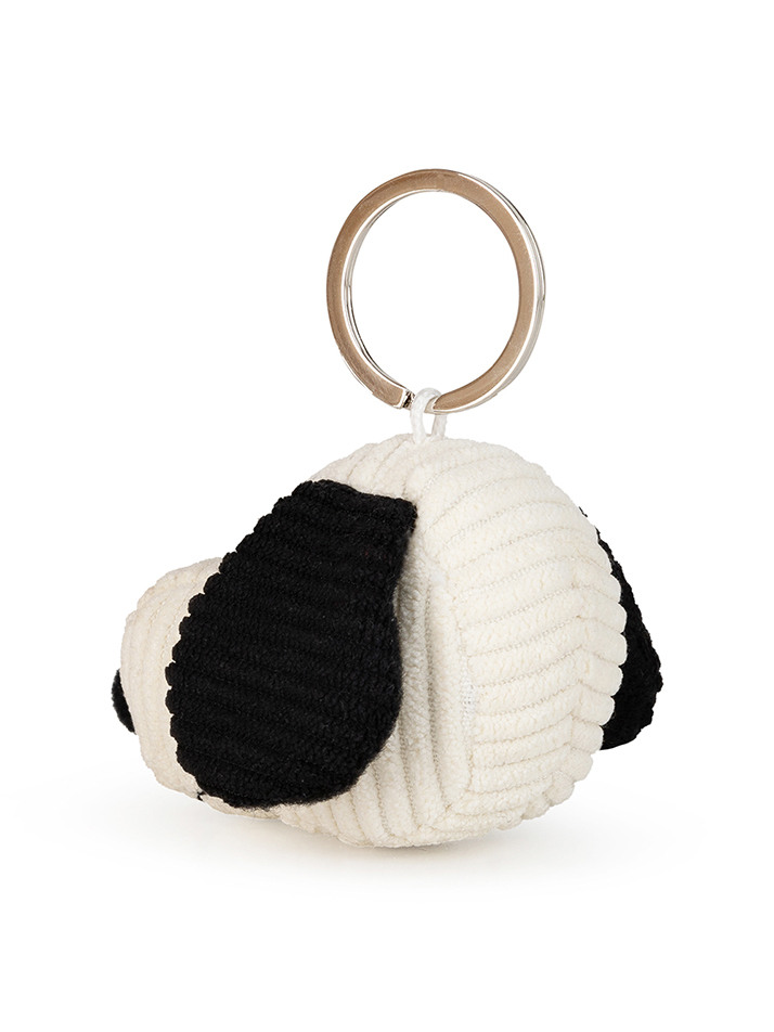 [PEANUTS] Snoopy Head Corduroy Cream keychain - 4.5cm