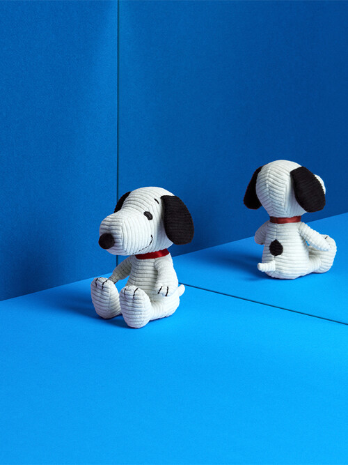 [PEANUTS] Snoopy Sitting Corduroy Cream - 12cm