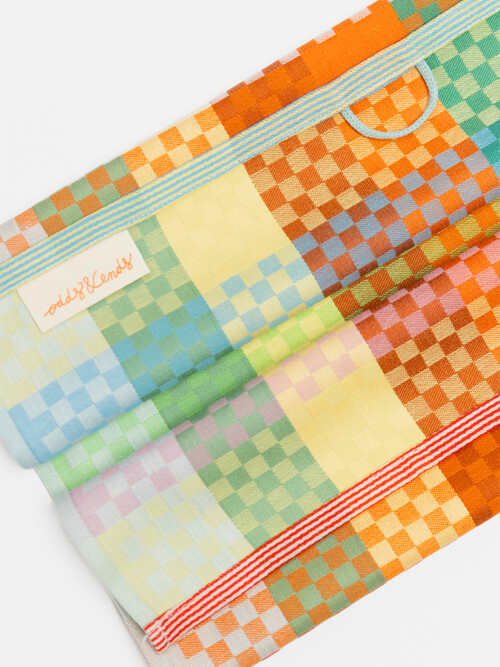 [odd & ends] Tea Towel #57A checkered check