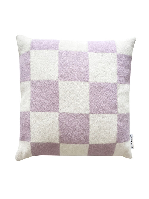 Checkerboard Cushion Cover - Lilac White (50 x 50)