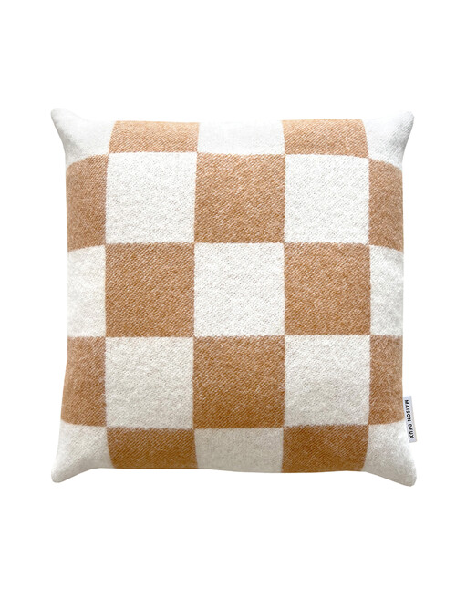 Checkerboard Cushion Cover - Terra White (50 x 50)