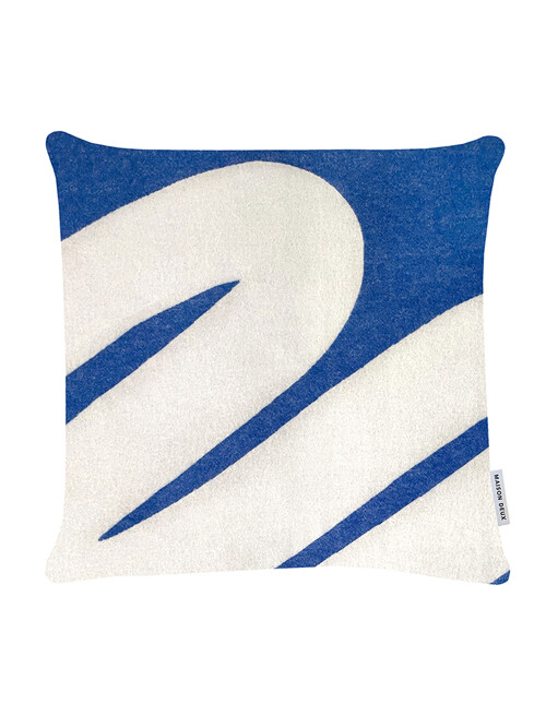 Swirl Cushion Cover - Cobalt Blue White (50 x 50)