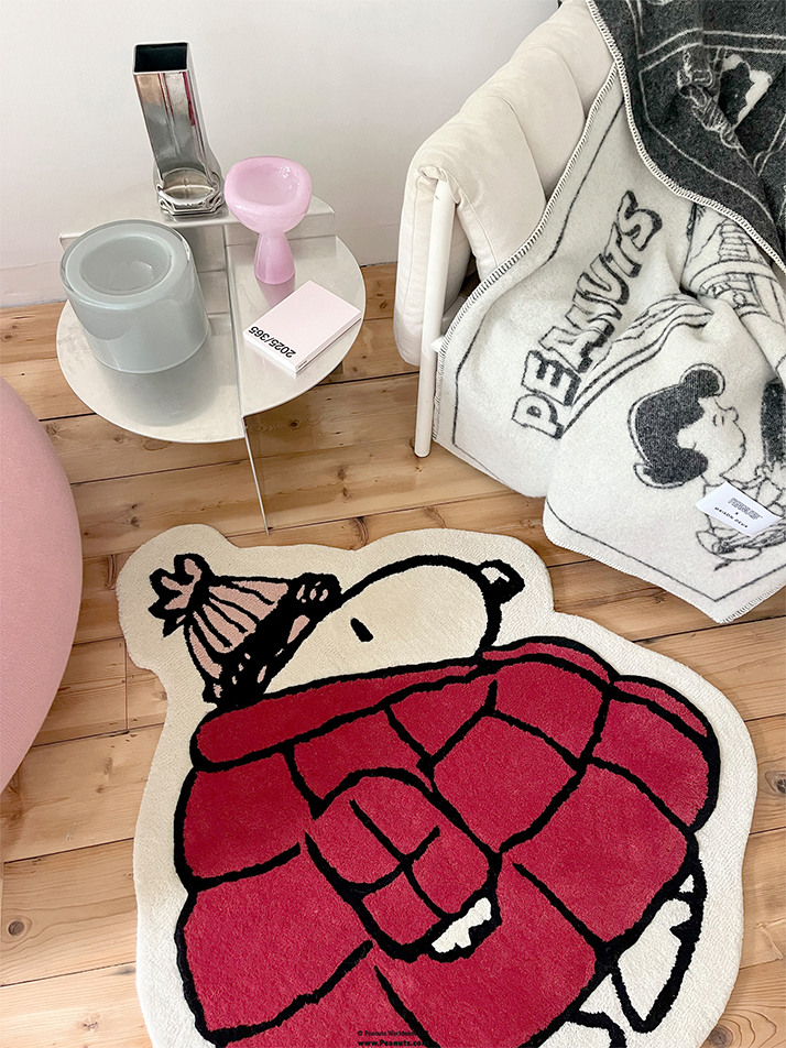 [Maison Deux X Peanuts] Puffer Jacket Rug Blue / Yellow (100 x 112)