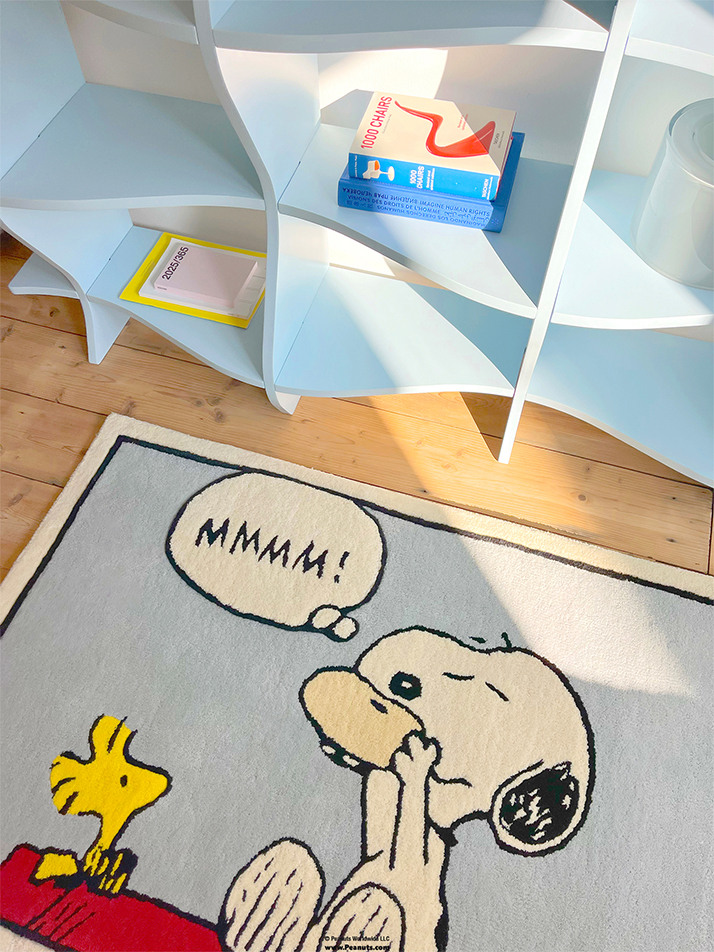 [Maison Deux X Peanuts] Puffer Jacket Rug Blue / Yellow (100 x 112)