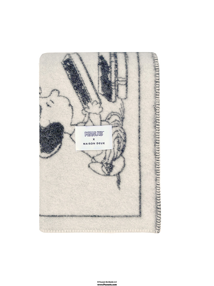 [Maison Deux X Peanuts] Lambswool Blanket - Stitched (ZZZ) (130 x 200)