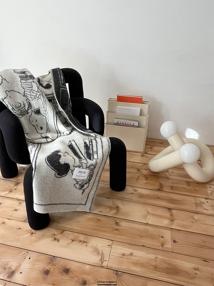 [Maison Deux X Peanuts] Lambswool Blanket - Stitched (ZZZ) (130 x 200)