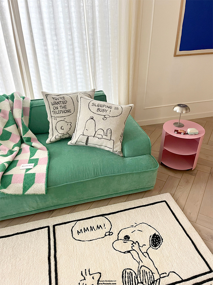 [Maison Deux X Peanuts] Lambswool Blanket - Stitched (ZZZ) (130 x 200)