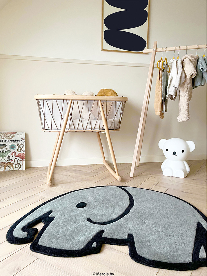 [Maison Deux X Miffy] Miffy Lambswool Blanket - Black (130 x 200)