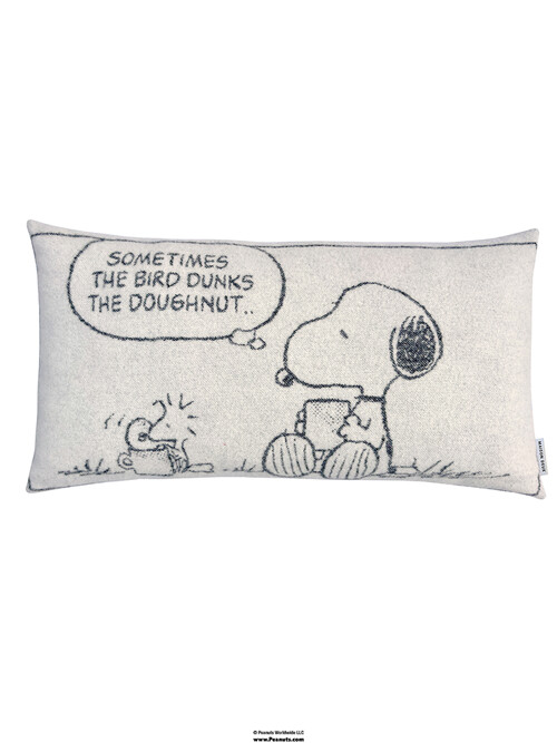 [Maison Deux X Peanuts] Lambswool Cushion Cover Comic Doughnut (50 x 90)