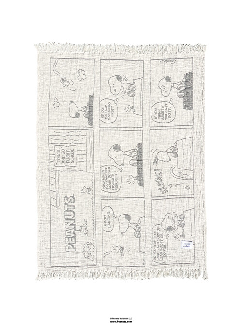 [Maison Deux X Peanuts] Cotton Blanket Flight school - Black (130 x 200)
