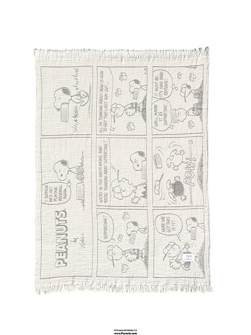 [Maison Deux X Peanuts] Cotton Blanket Baseball - Black (130 x 200)